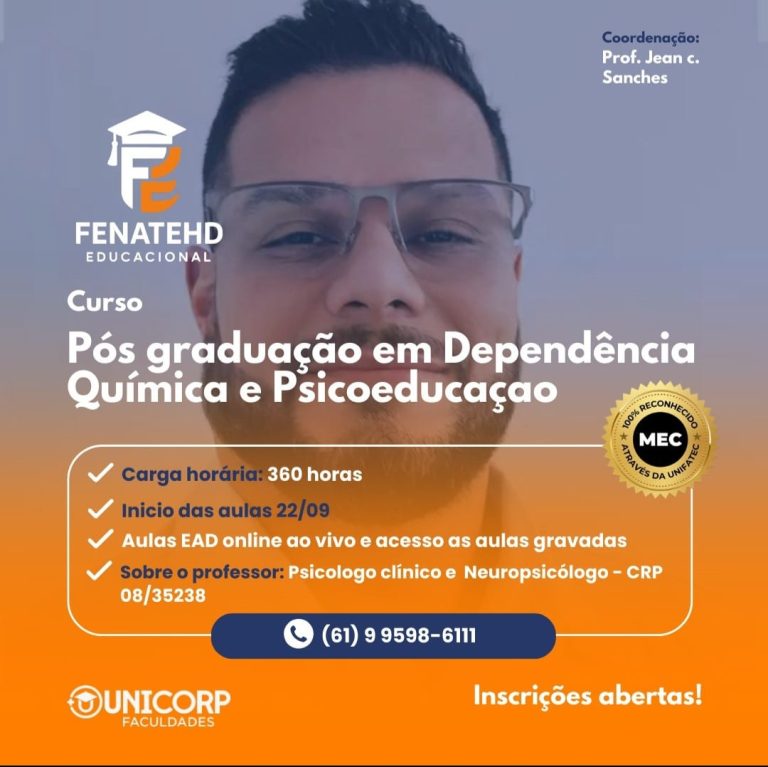 Pós Graduação em Dependência Química e Psicoeducação